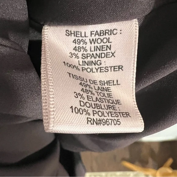 Rebecca Taylor Cross Front Pencil Formal Black Wool Linen Midi Dress button Up - Picture 8 of 8